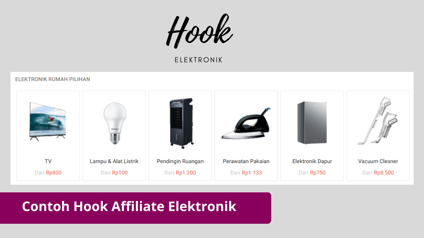 Contoh Hook Affiliate Elektronik