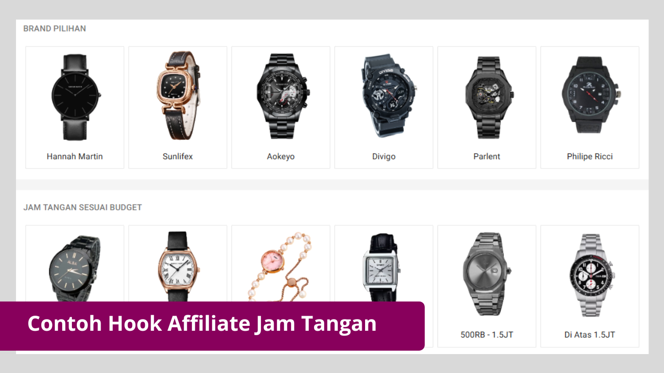 Contoh Hook Affiliate Jam Tangan