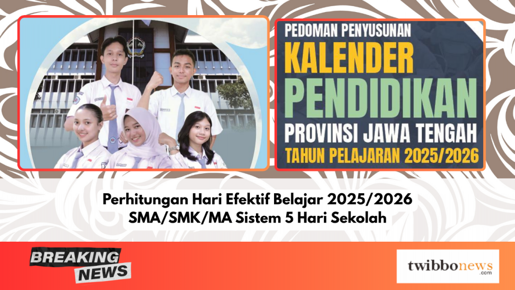 Perhitungan Hari Efektif Belajar SMA/SMK/SMALB/MA/MAK 2025/2026